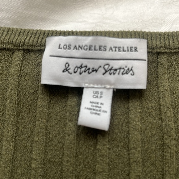 LOS ANGELES Atelier cropped green button up cardigan size small - Picture 6 of 9